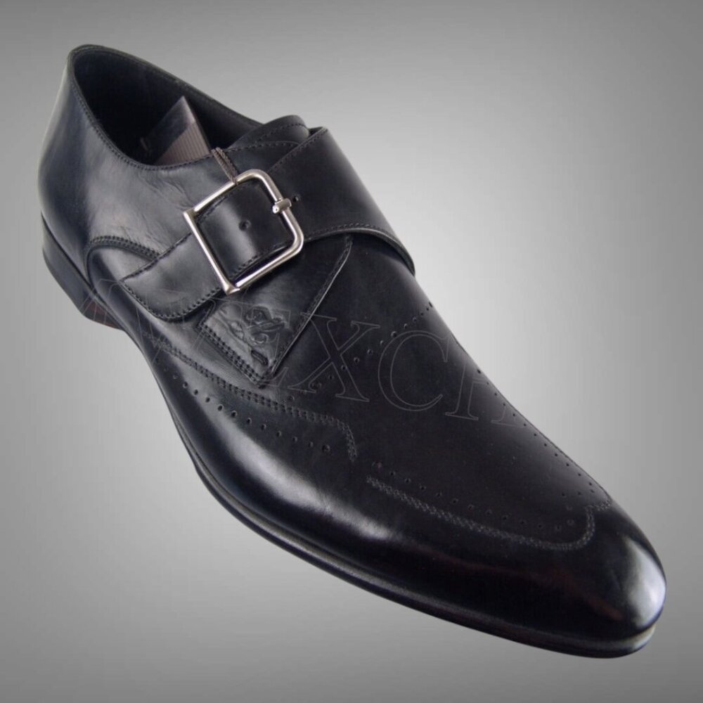 CALZOLERIA ZENOBI MONK STRAP WINGTIP LOAFERS ITALIAN MENS DRESS SHOES NEW IN BOX